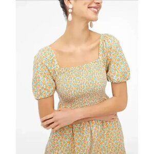 J. Crew Factory Yellow Floral Midi Dress